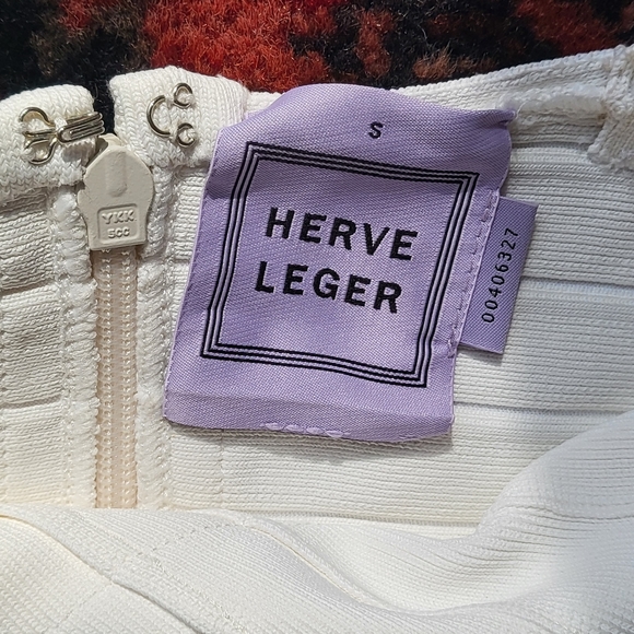 White fit and flare Herve Leger dress - Picture 5 of 6